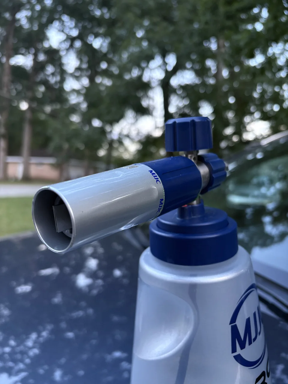 Close-up of the MJJC foam cannon nozzle