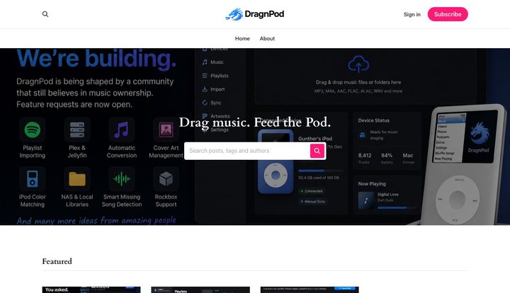 DragnPod public homepage