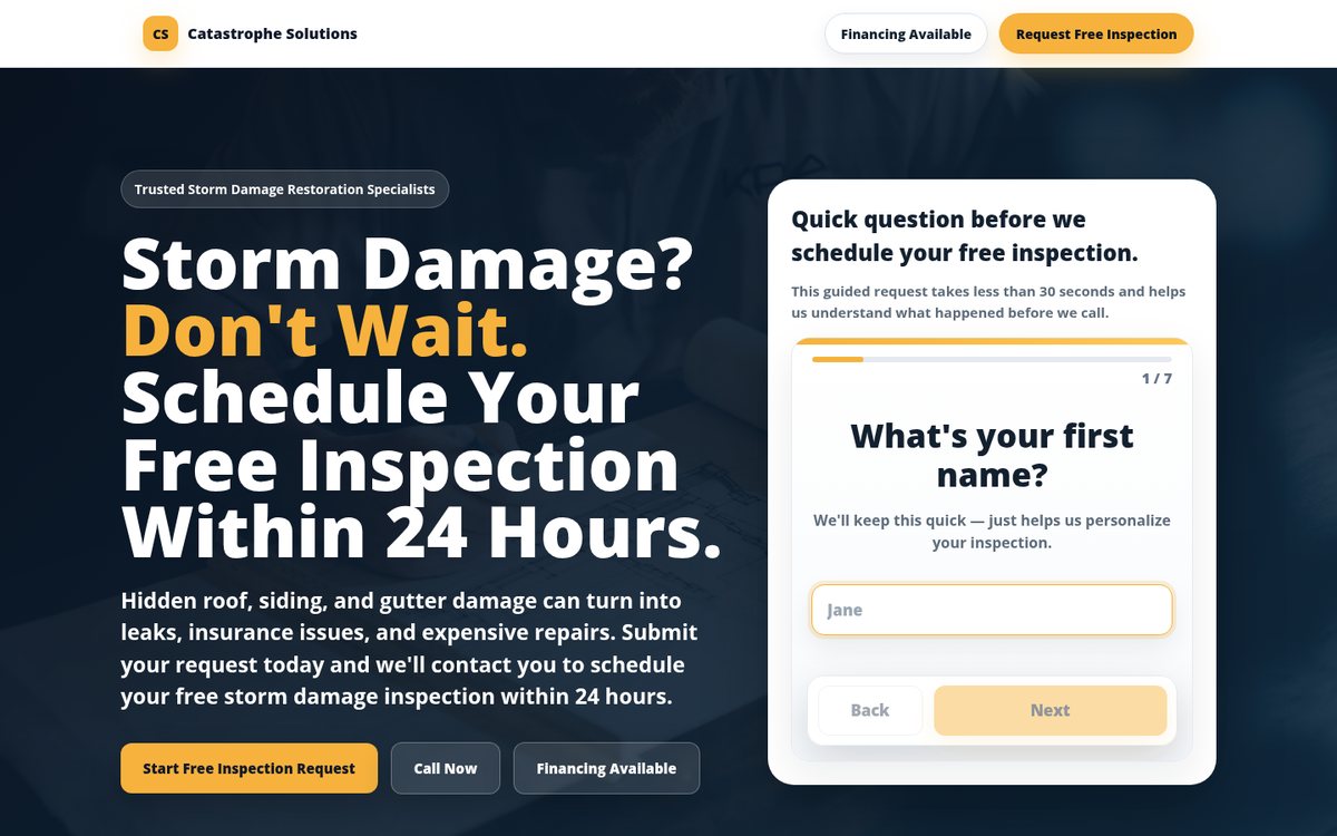 Catastrophe Solutions public homepage