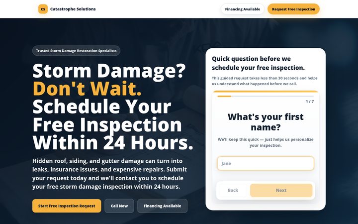 Catastrophe Solutions public homepage