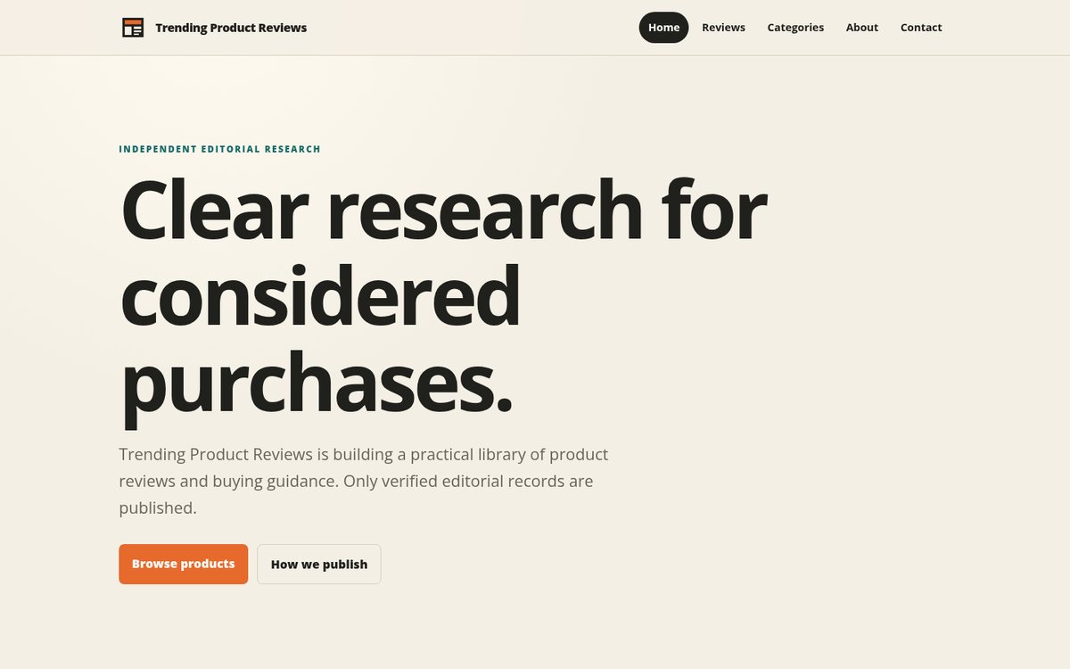 Trending Product Reviews public homepage