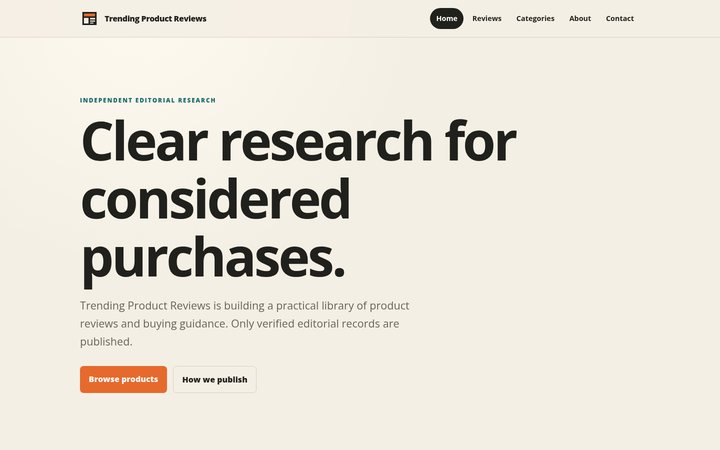 Trending Product Reviews public homepage